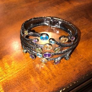 Final price Dark gray with multicolor gemstone